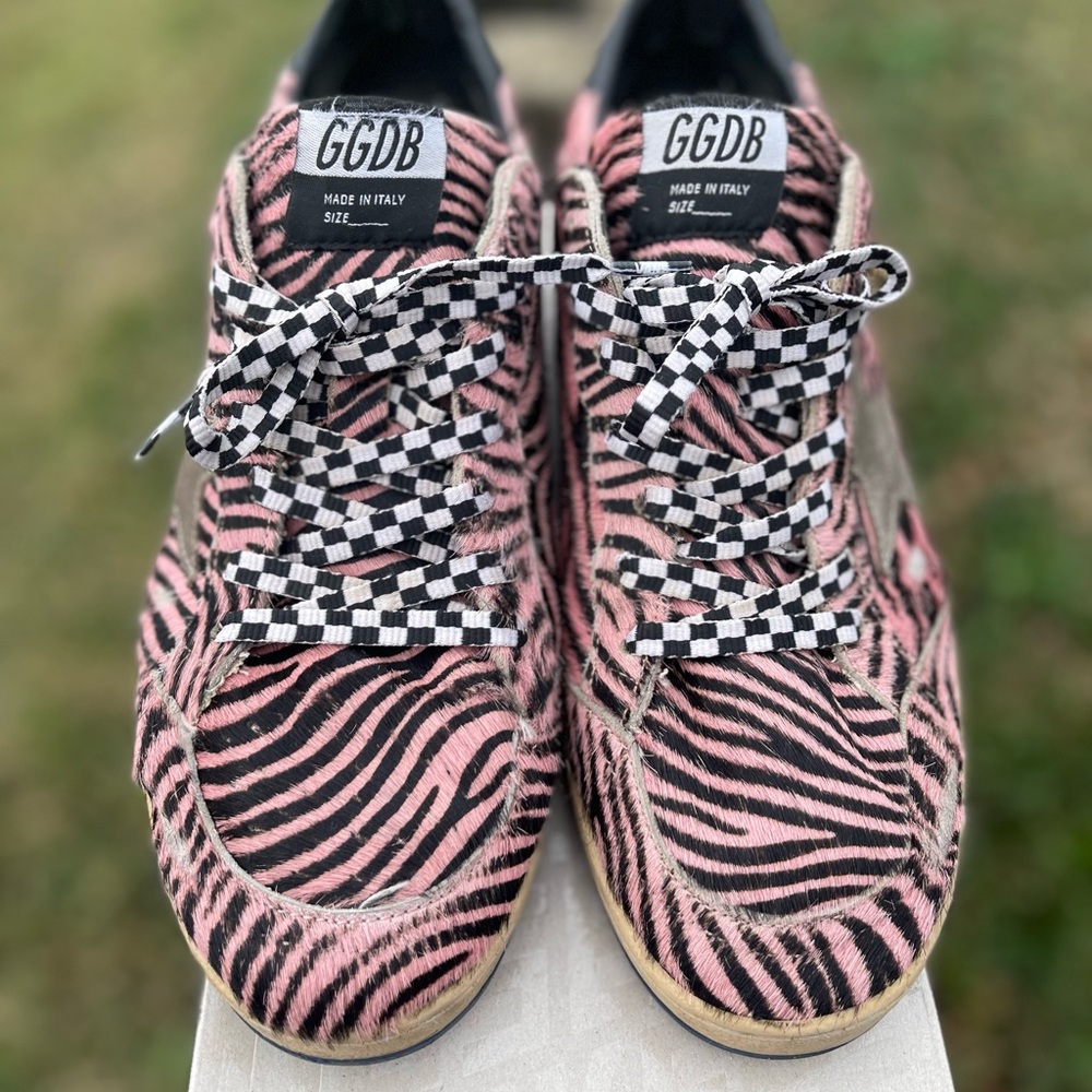 Golden Goose Zebra Horsey upper laminated suede star leather sneakers sz 43 mens